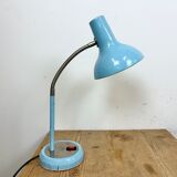Lampe de table industrielle en col de cygne bleu, années 1960
