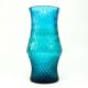 Postmodern vase, turquoise glass, designed by Z. Horbowy, Poland, 1970s