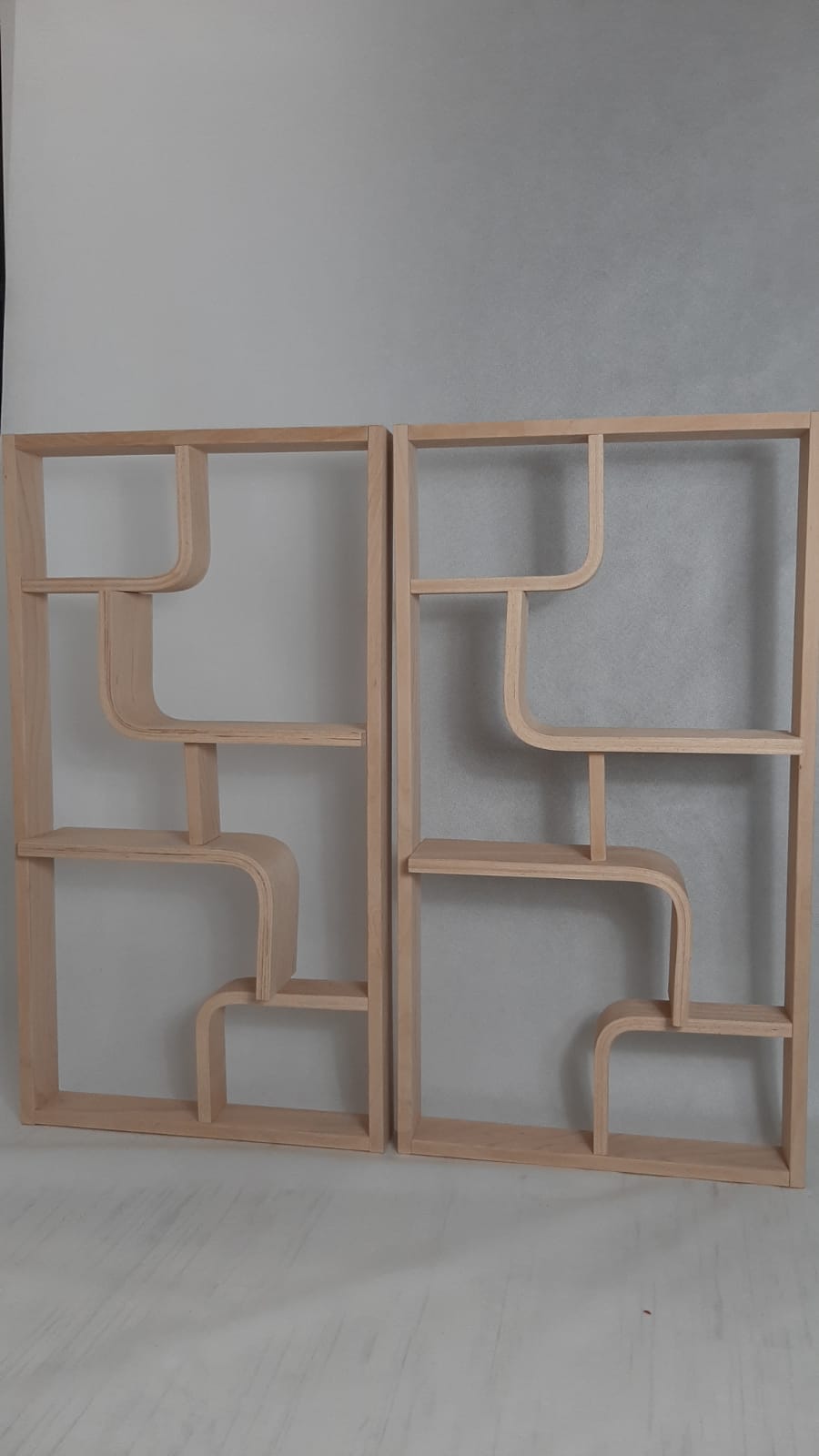 Curved plywood wall, bookcase, flowerbed, Volak by Holesov, 1960s Czechoslovakia