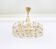 Golden brass and crystal chandelier, Sciolari design by Palwa, Germany, 1970s.