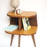 Wooden tripod bedside table