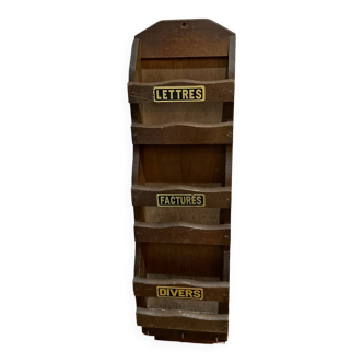 Porte lettres classeur courrier en bois