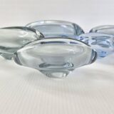 Set of 7 vintage Akva ashtrays by Per Lükten for Holmegaard 1950.