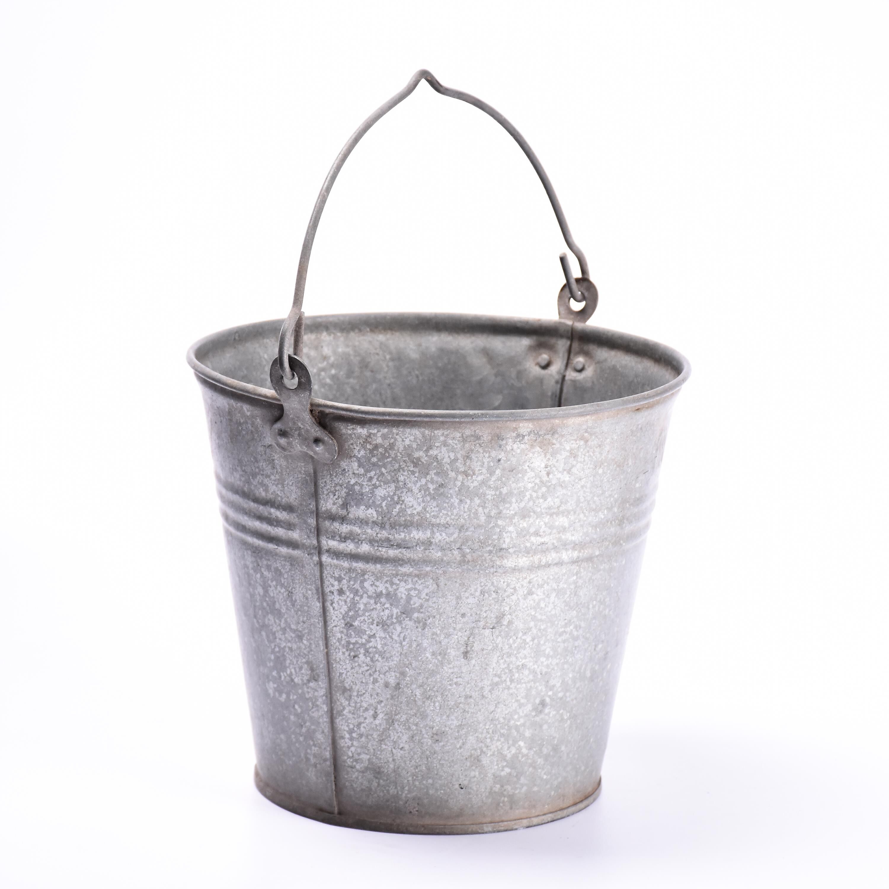 Vintage zinc bucket  flower pot
