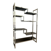 Vintage wandkast in goud / spiegelglas in stijl van Willy Rizzo / Vandel