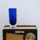 Thick blue glass vase