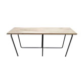 Metal and oak bench unique piece designer