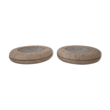 Pair of valet trays - 1980s - travertine