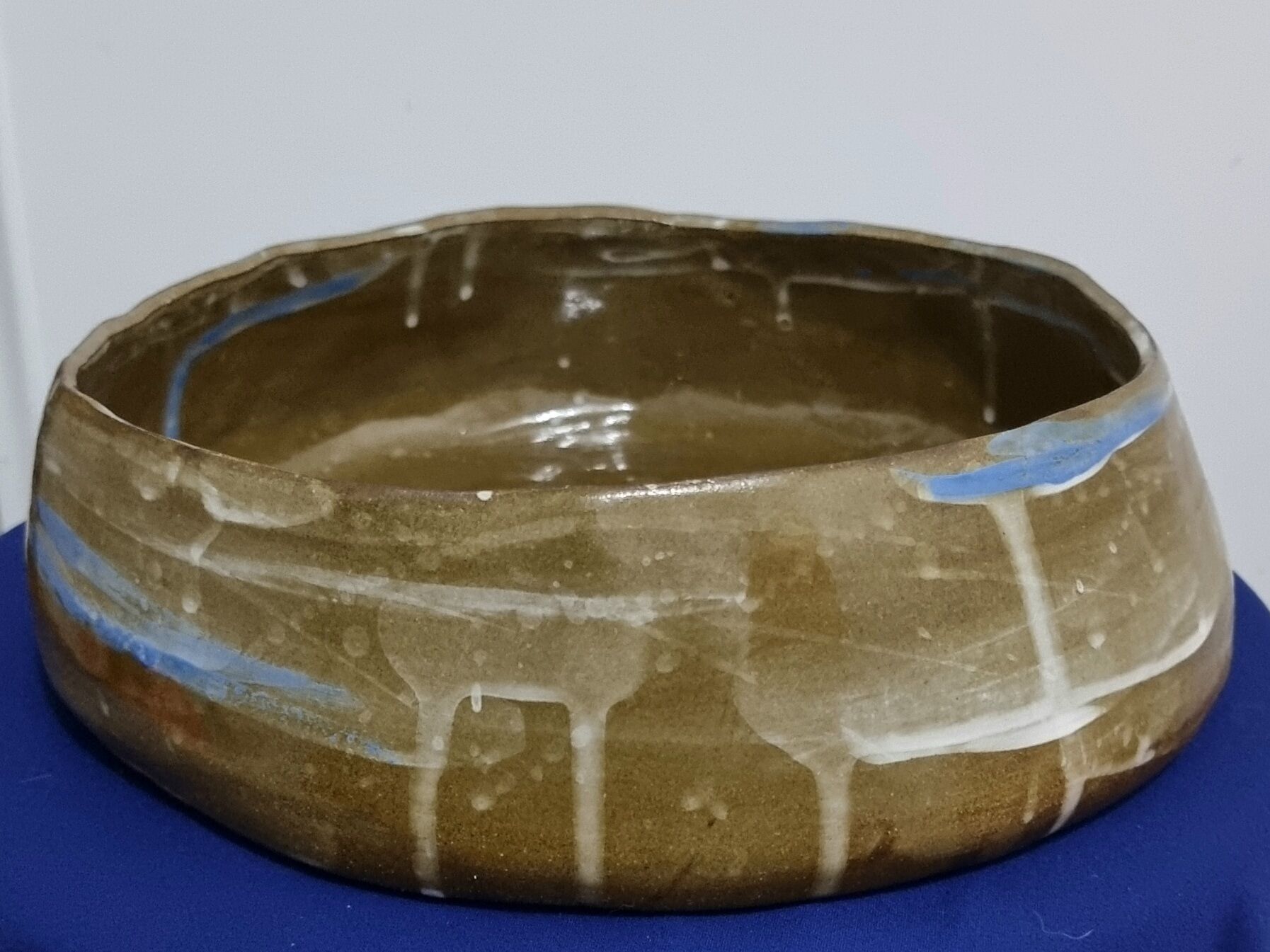Beautiful ceramic top (glazed stoneware). Unique artist's piece. Handmade.