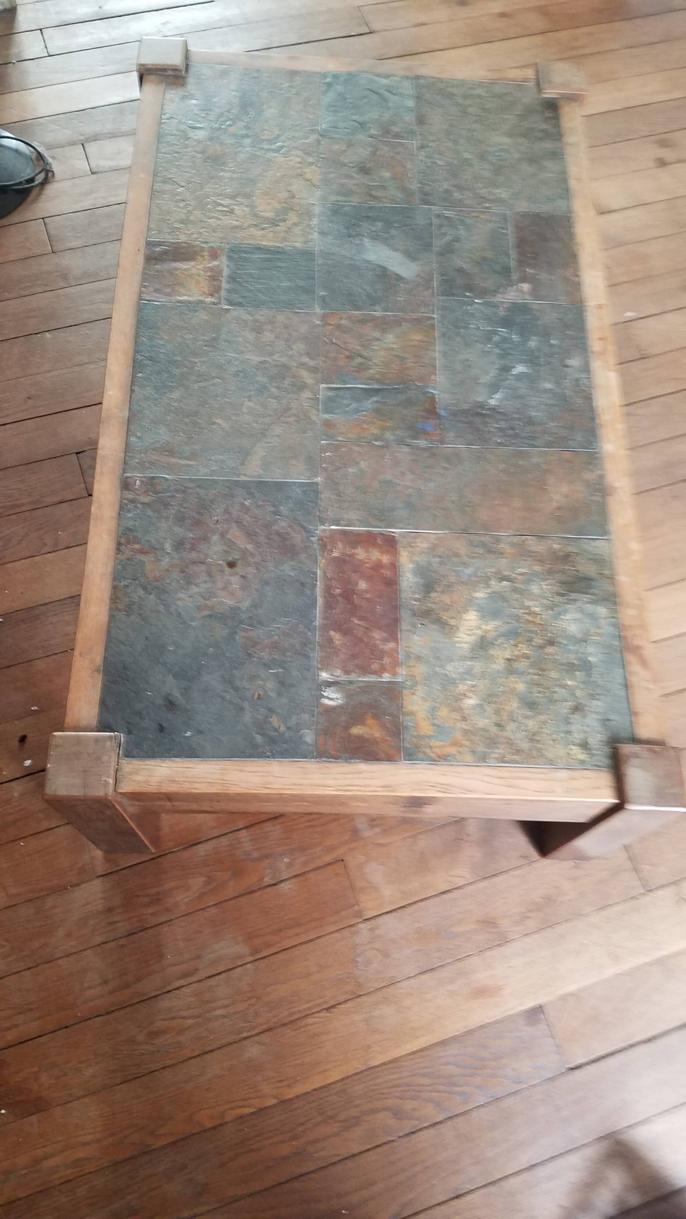 Slate coffee table