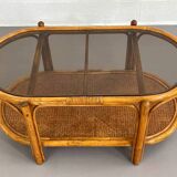 Vintage roasttan coffee table and glass top