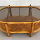 Vintage roasttan coffee table and glass top
