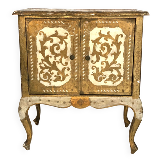 Old italian chest of drawers gilded wood