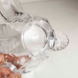 Empty floral pocket crystal of transparent arques signed