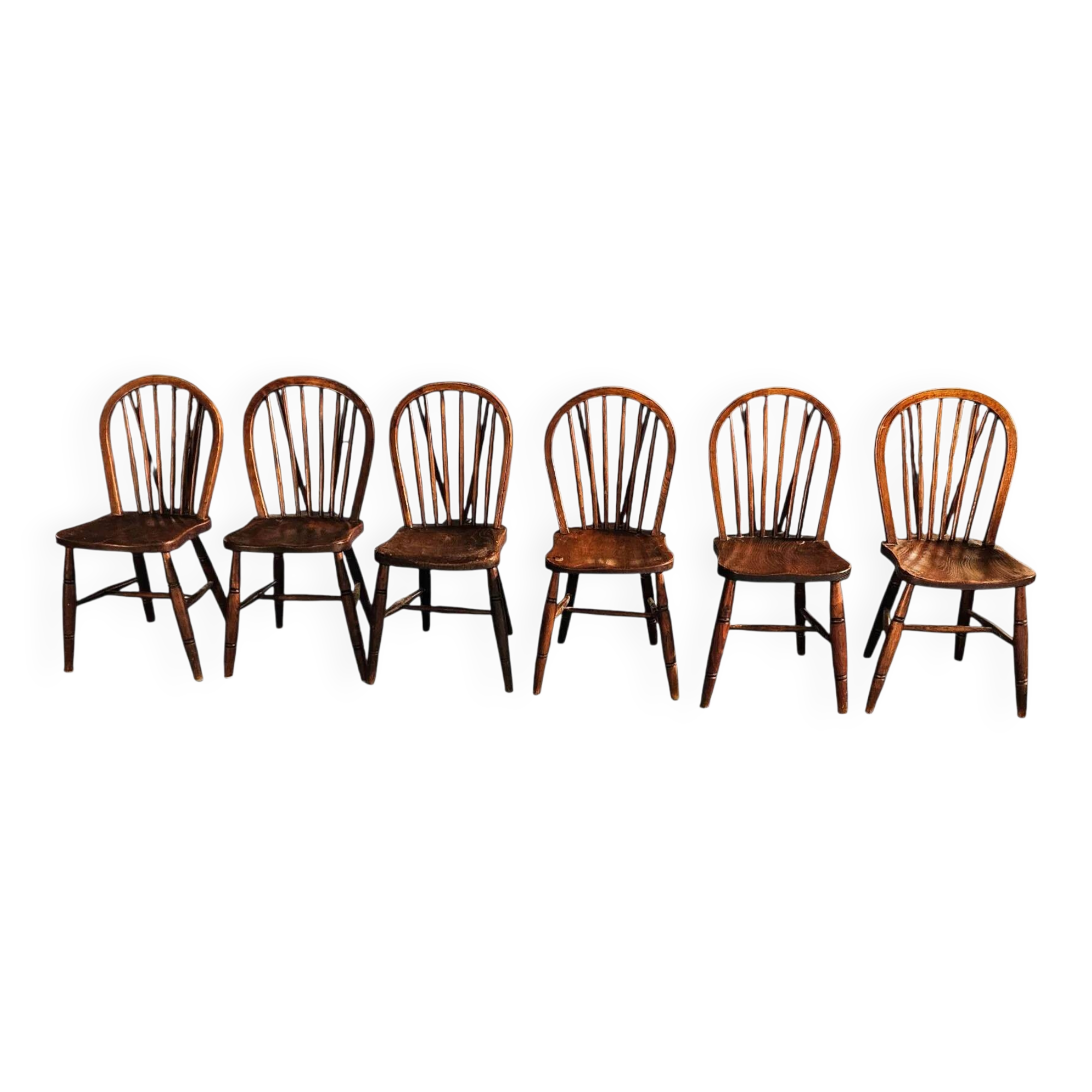 6 x 19th century / Windsor stick back chairs