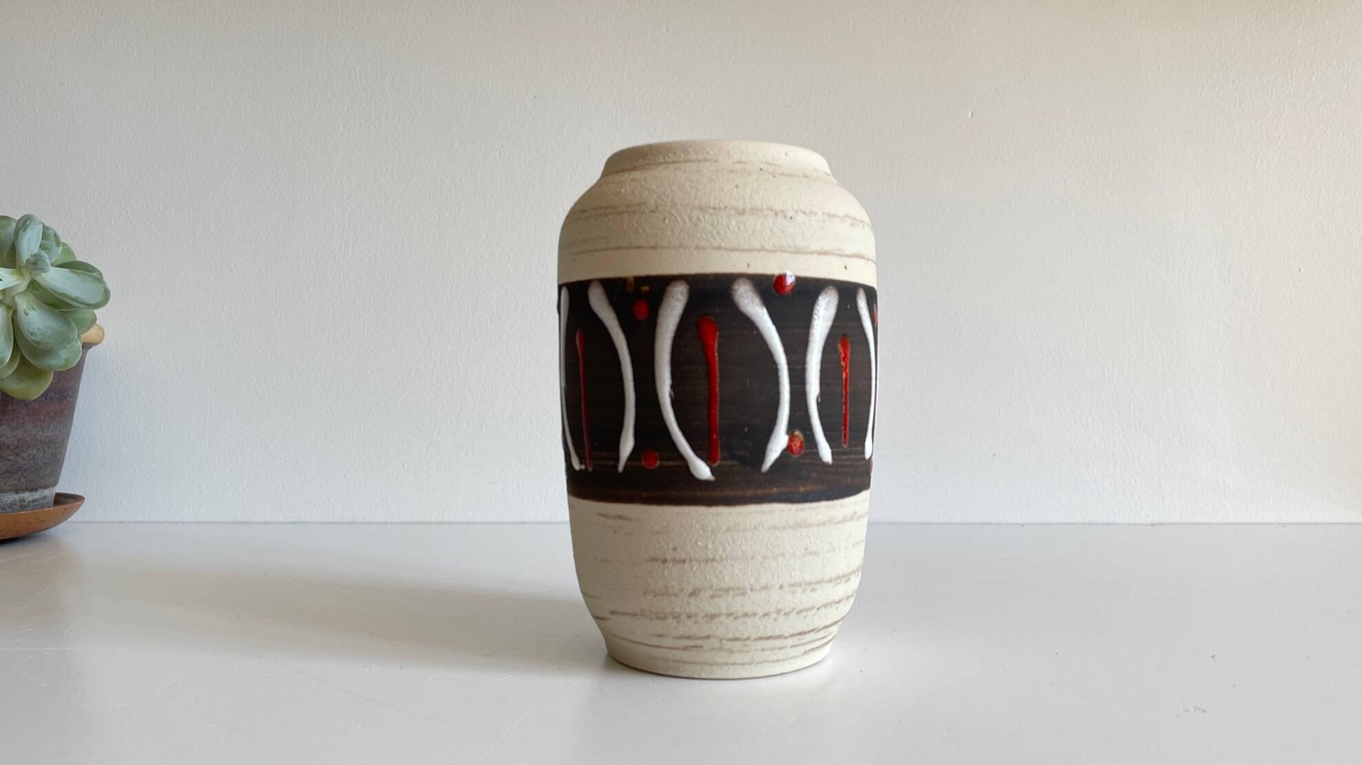 Handmade ceramic vase from the 1950s