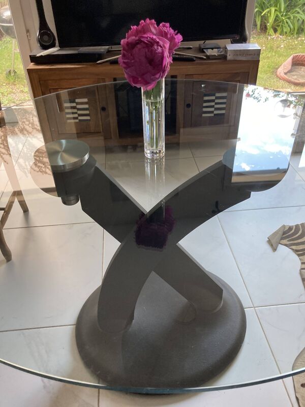 Table à manger en verre extensible roche bobois