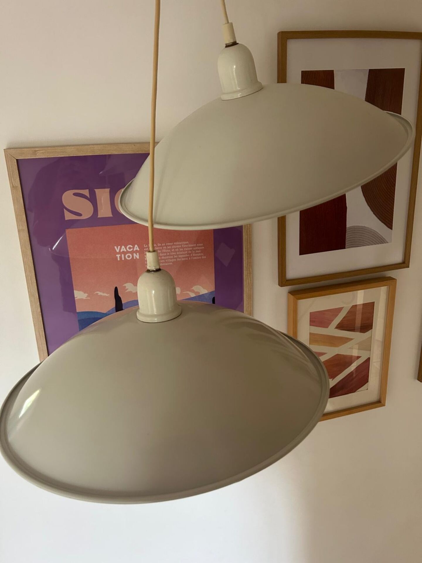Lot de deux suspension vintage années 70