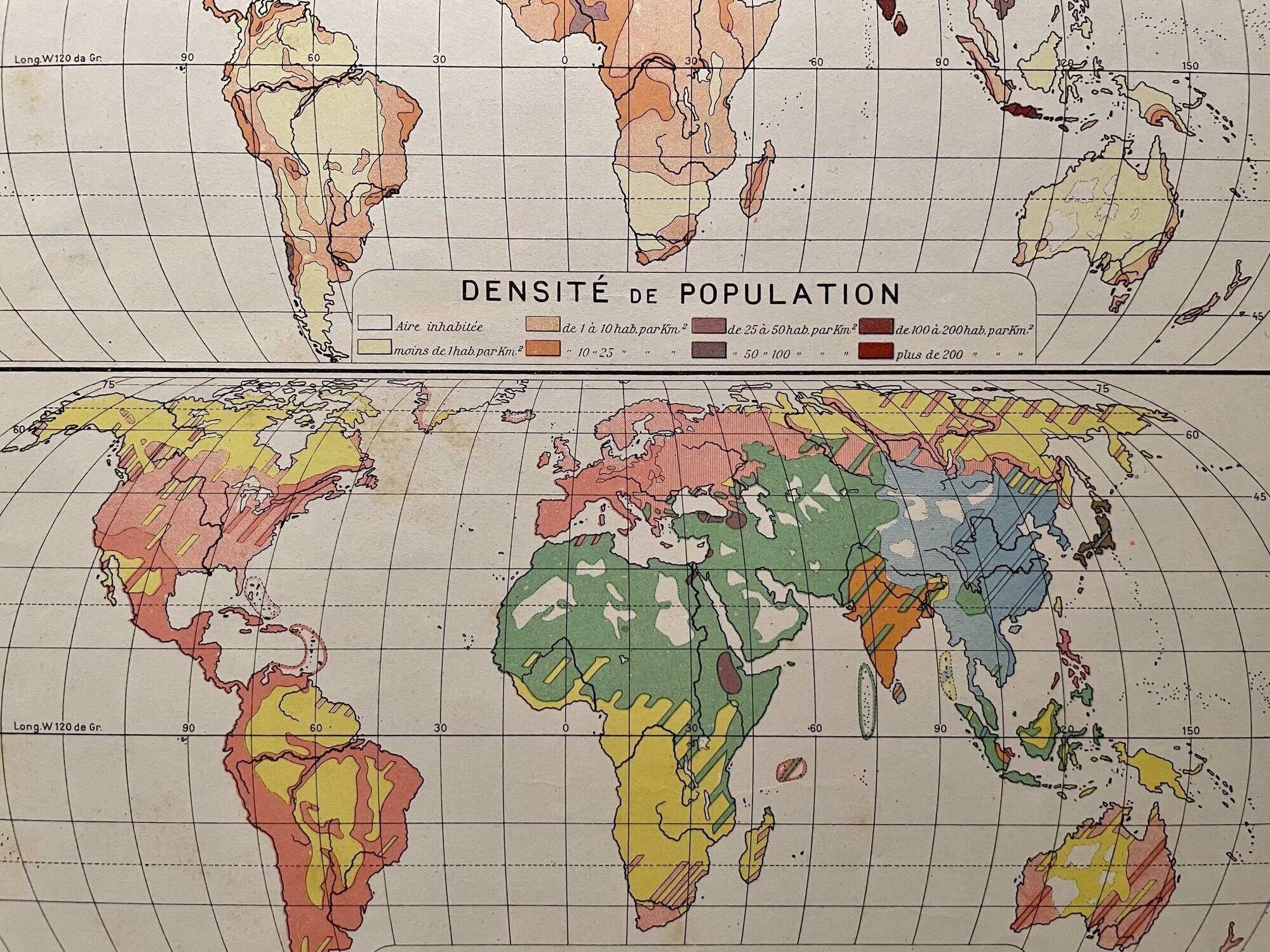 Map and photographic plate on human races from 1951