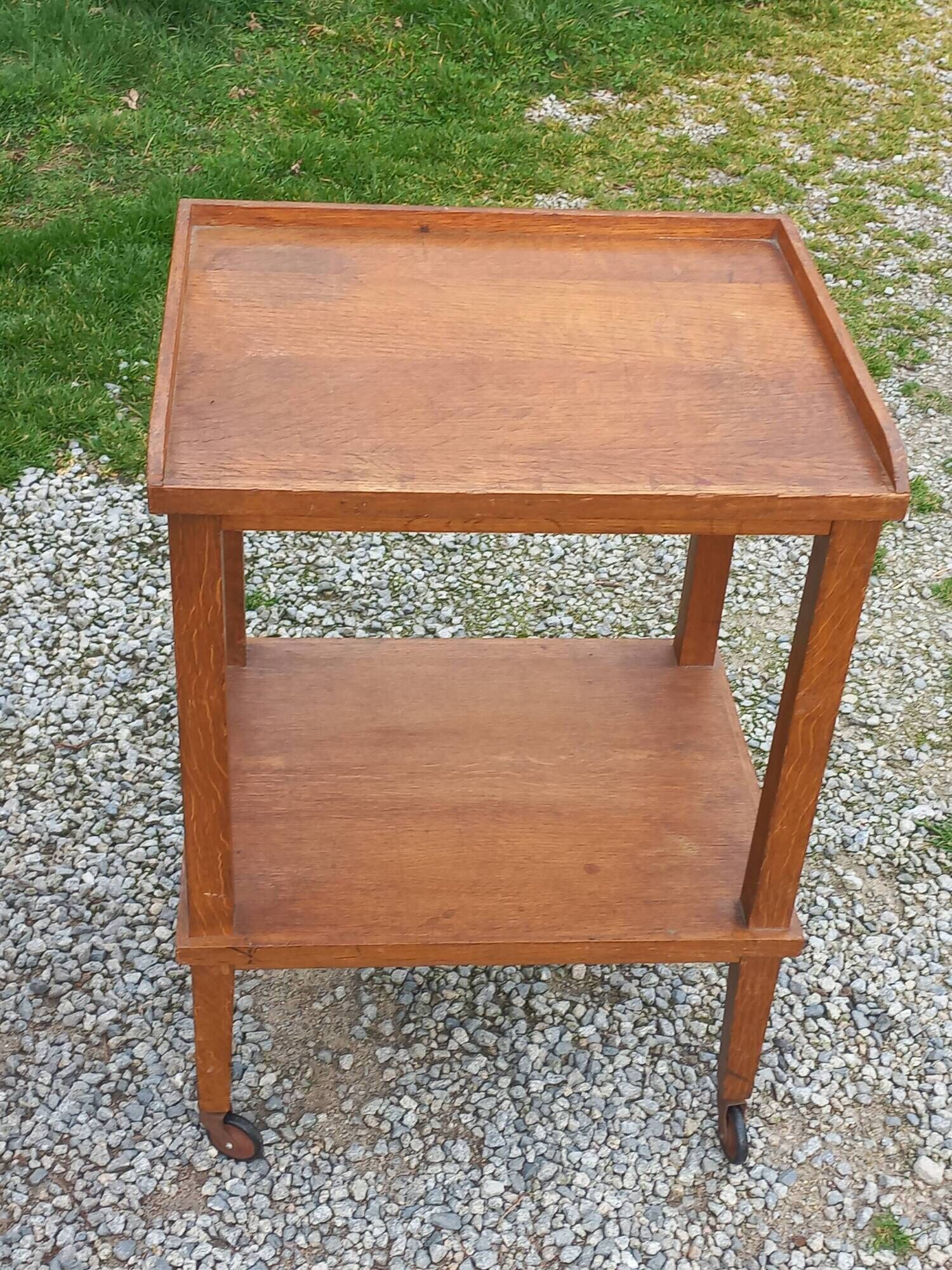 Pair of vintage 50s oak side tables