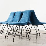 Augusto Bozzi Set of 6 Aster Dining Chairs for Saporiti Italy 1950s
