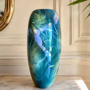 Grand vase en ceramique laquée signée Grech