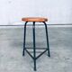 Set of Industrial Green Tripod Stool Set, Belgium, 1950s