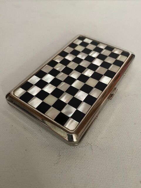 Vintage cigarette holder 1960 checkerboard