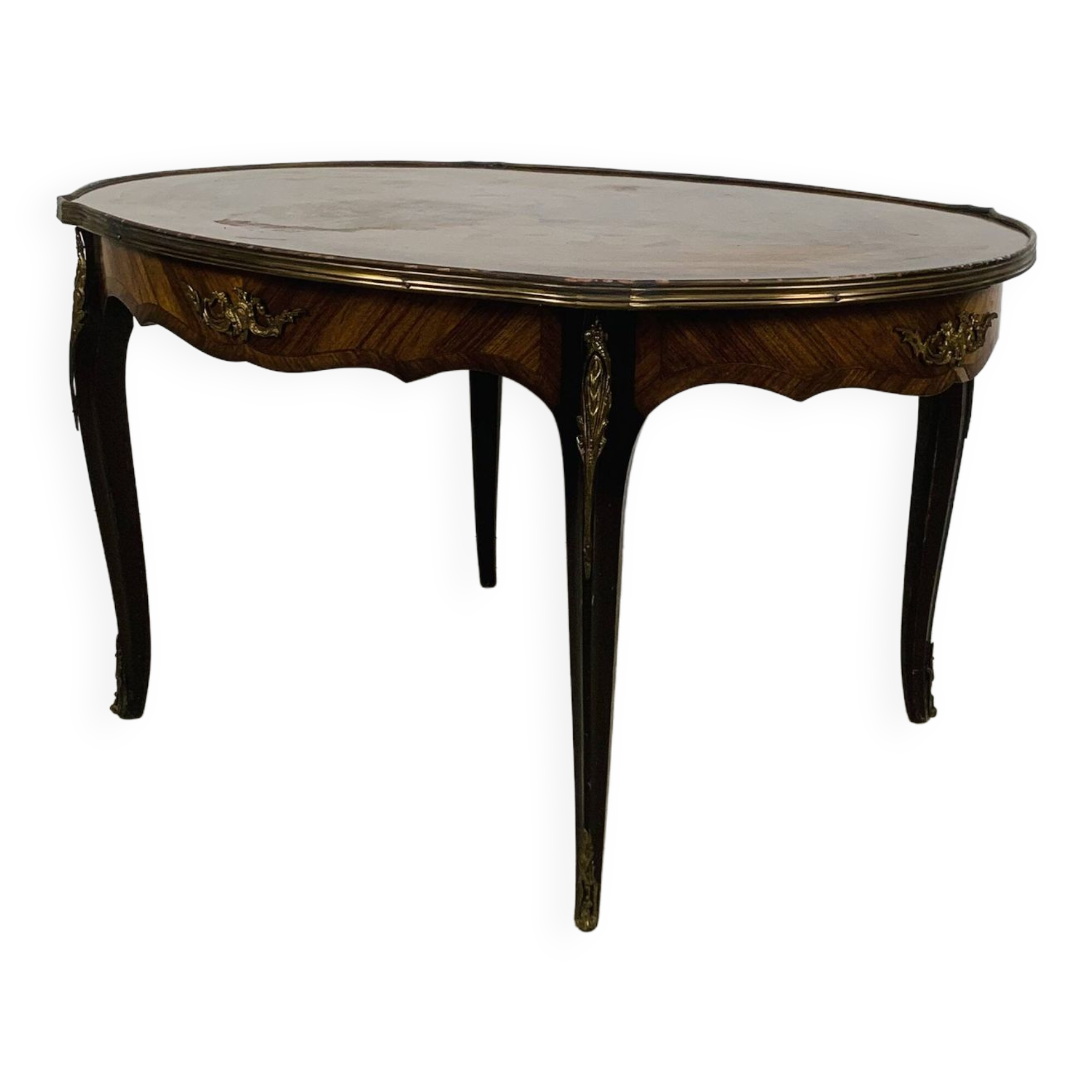 Louis XV High-end inlaid coffee table - Wood, Bronze - 1930s retro vintage