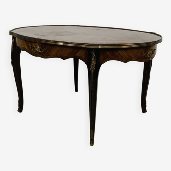Table basse Louis XV Haut de gamme marquetée - Bois, Bronze - Années 30 retro vintage