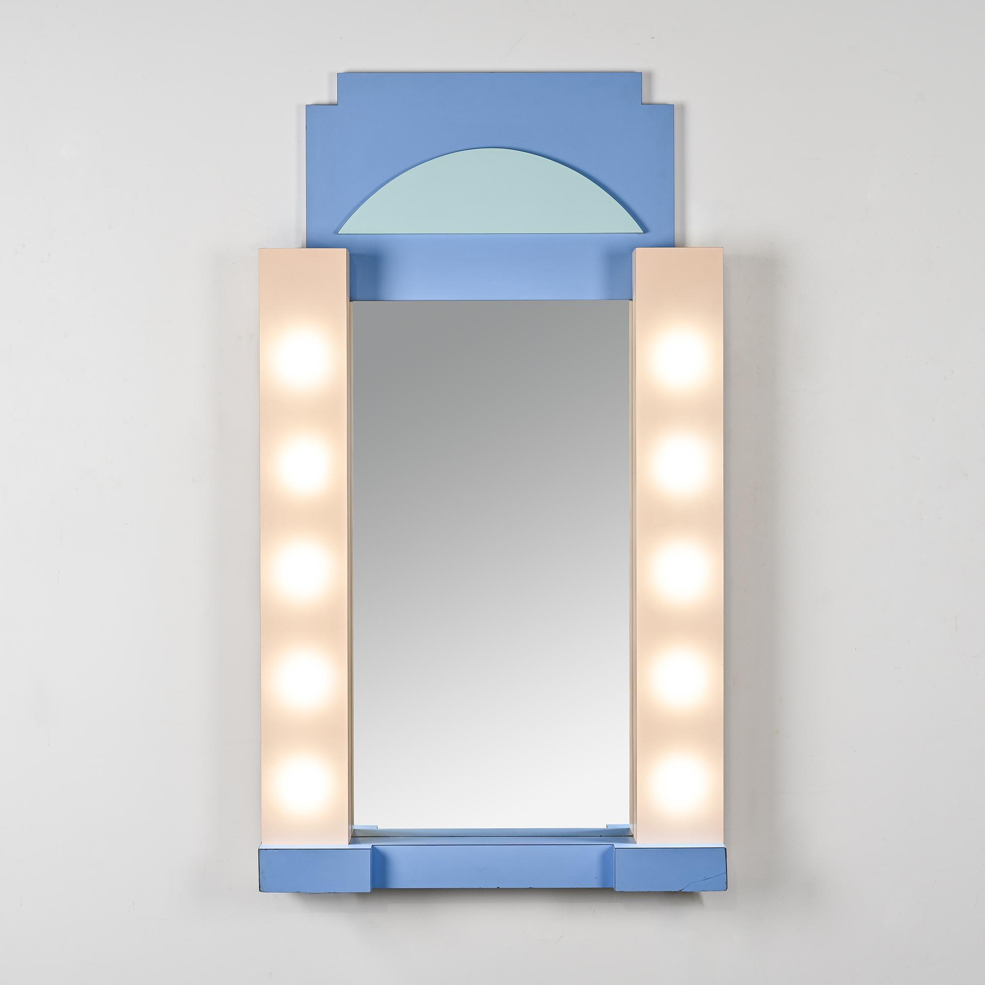 Polychrome wall mirror, France, circa 1980