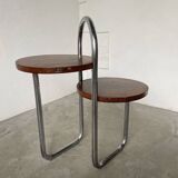 Bauhaus art deco console table in wood and chrome