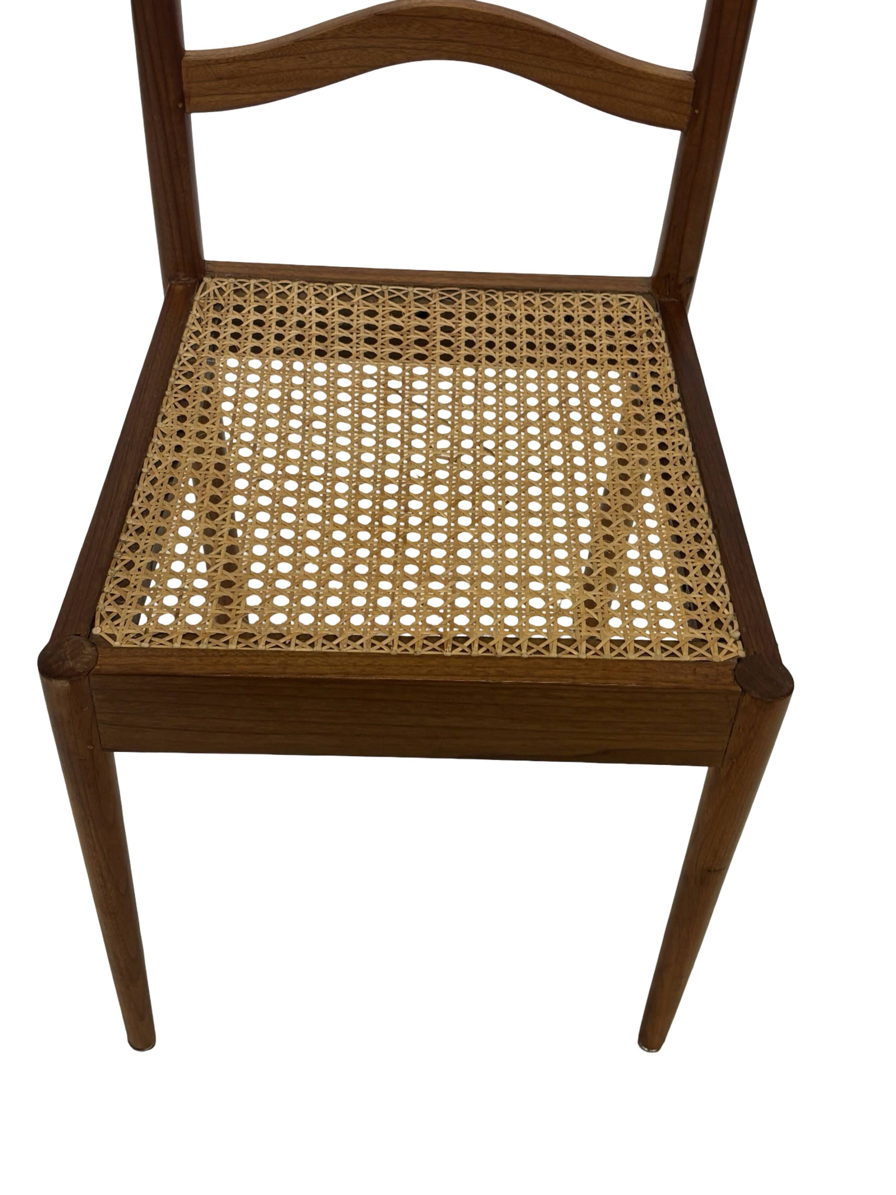 Vintage Teak Chair with Webbing - 1970s Design