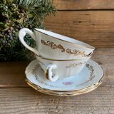 Duo of vintage floral cups