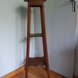 Wooden and marble stool