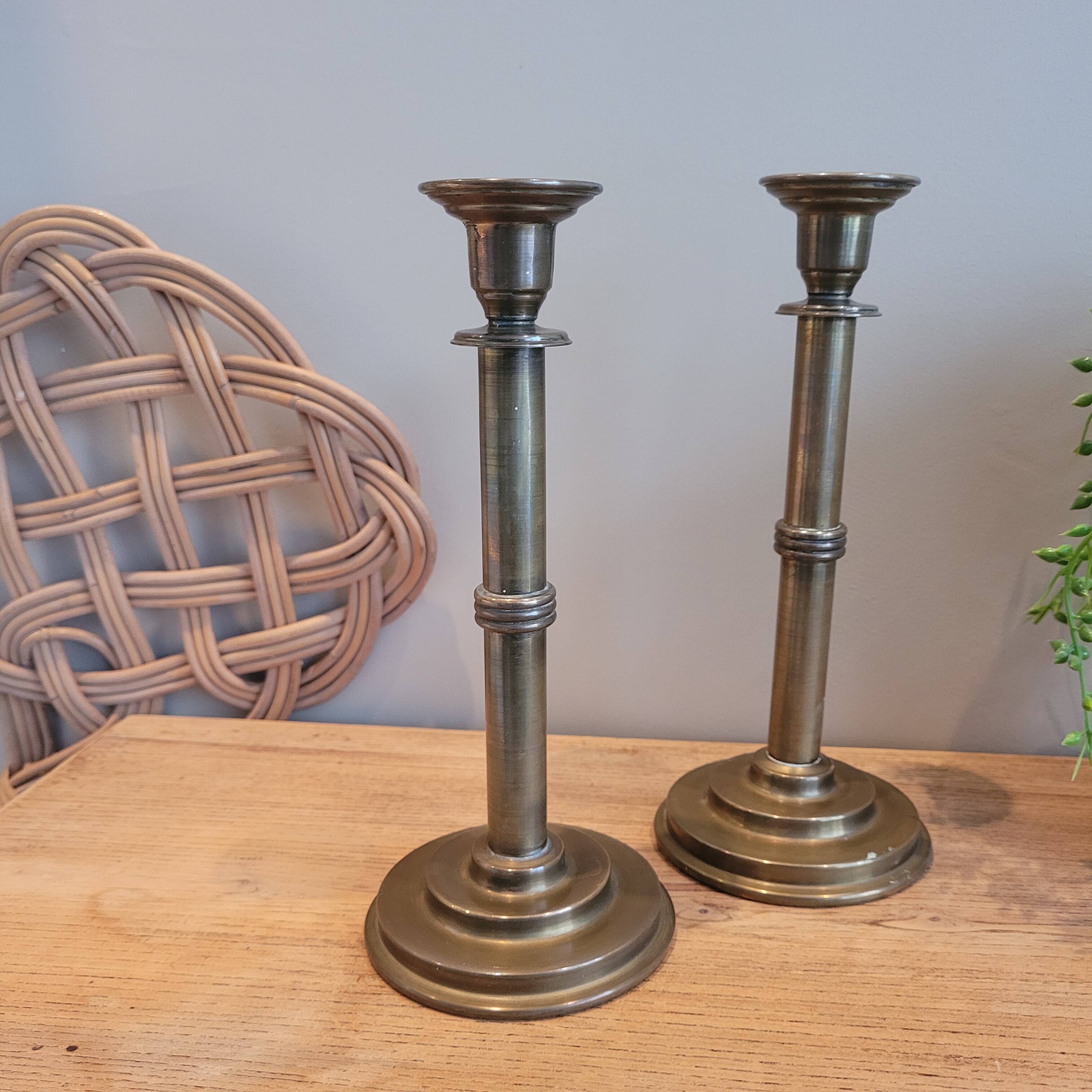 Pair of brass candle holders 22