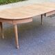 Round dining table Louis Philippe stripped in raw solid cherry wood Italy
