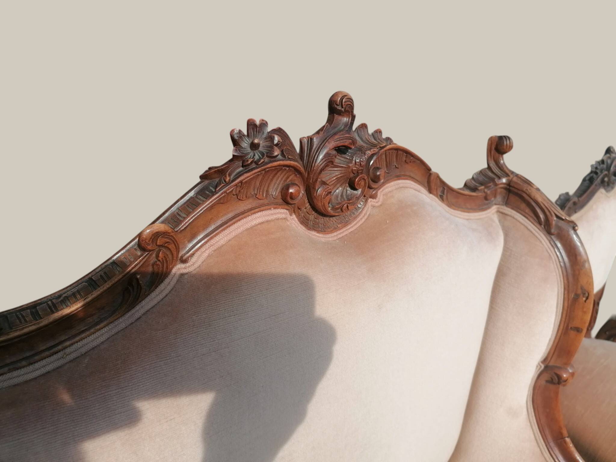 Salon Rocaille / Rococo - 2 fauteuils & 2 chaises - Noyer XIXe