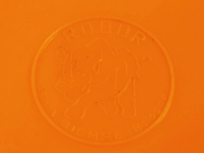 Orange plastic stool Space age 70s