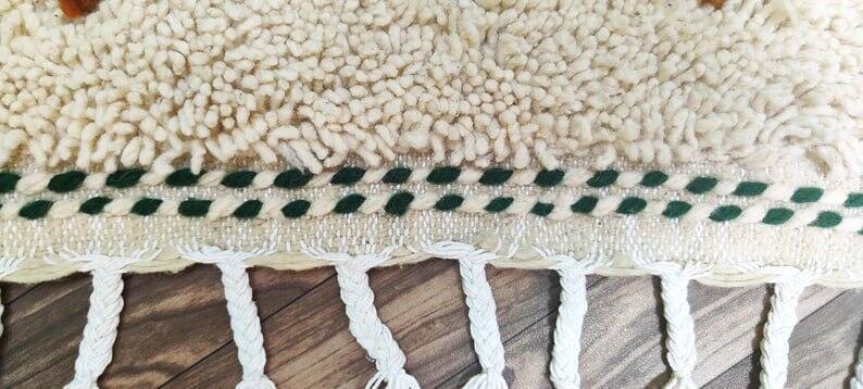 Handmade traditional beni ourain rug with green patterns 150/250 cm