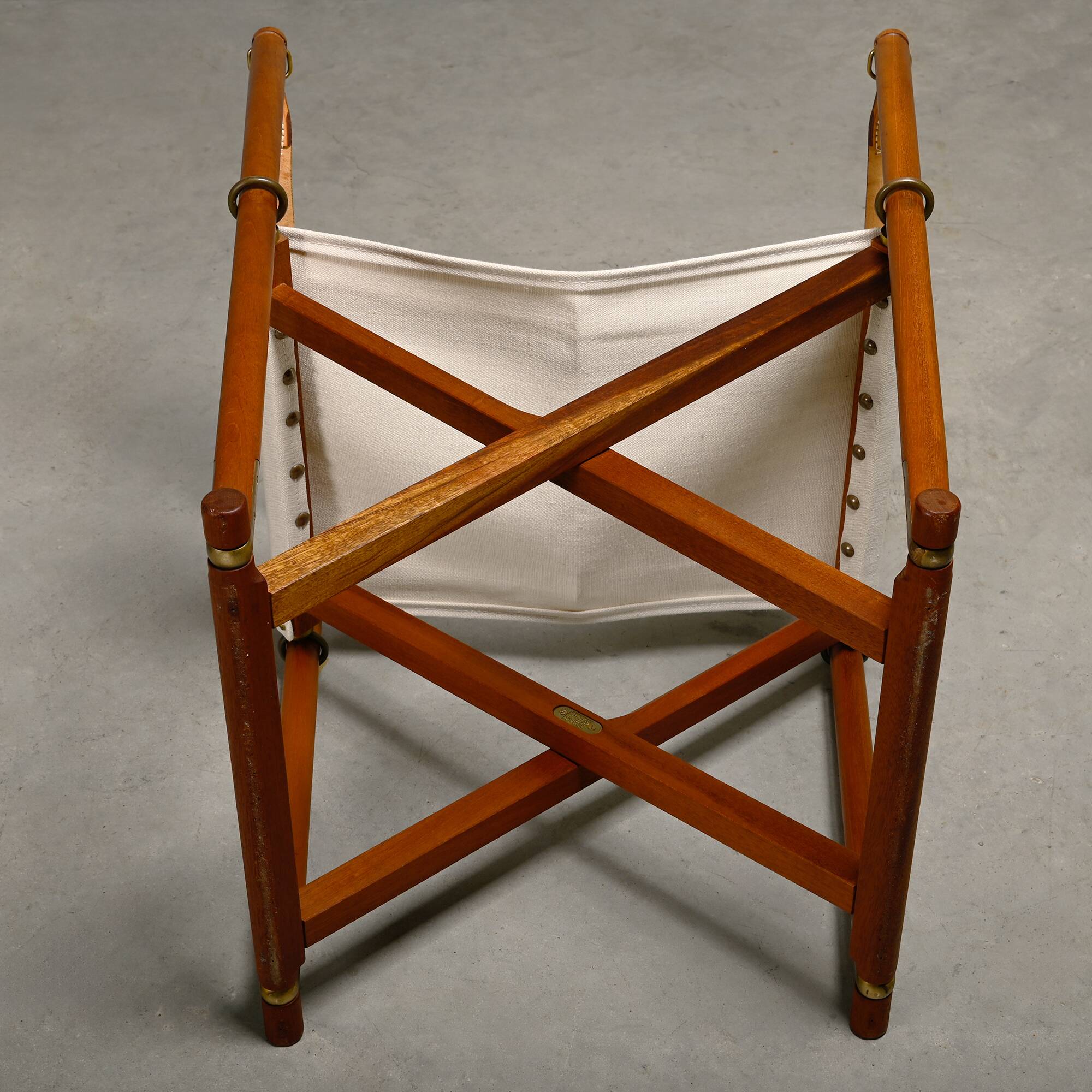 Mogens Koch MK-16 Folding Chair in Teak Wood with Canvas for Rud Rasmussen