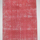 Distressed red turkish vintage rug 303x209 cm