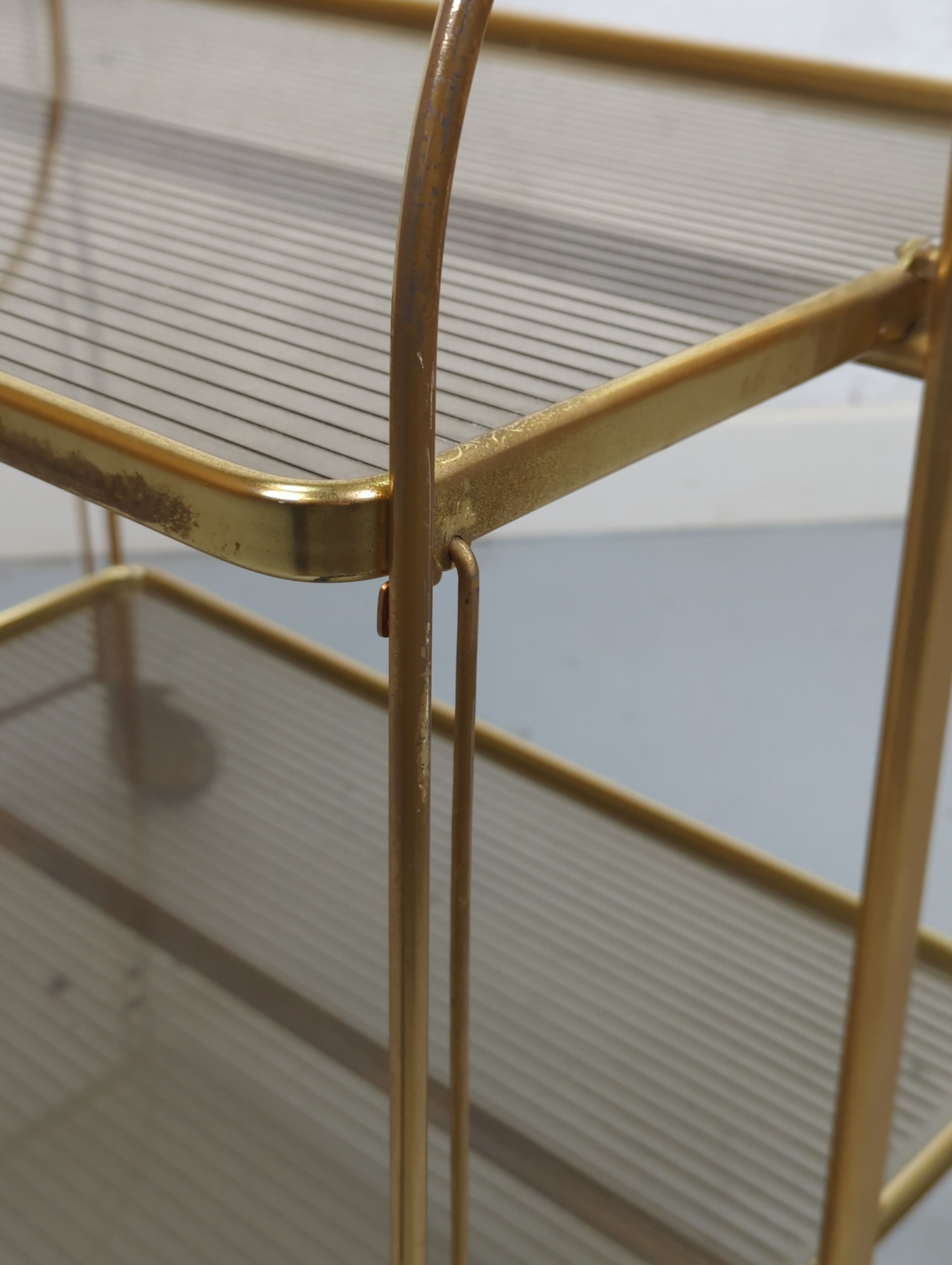 Vintage golden and plexi folding dessert circa 60s