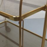 Desserte vintage doré et plexi pliante circa 1960