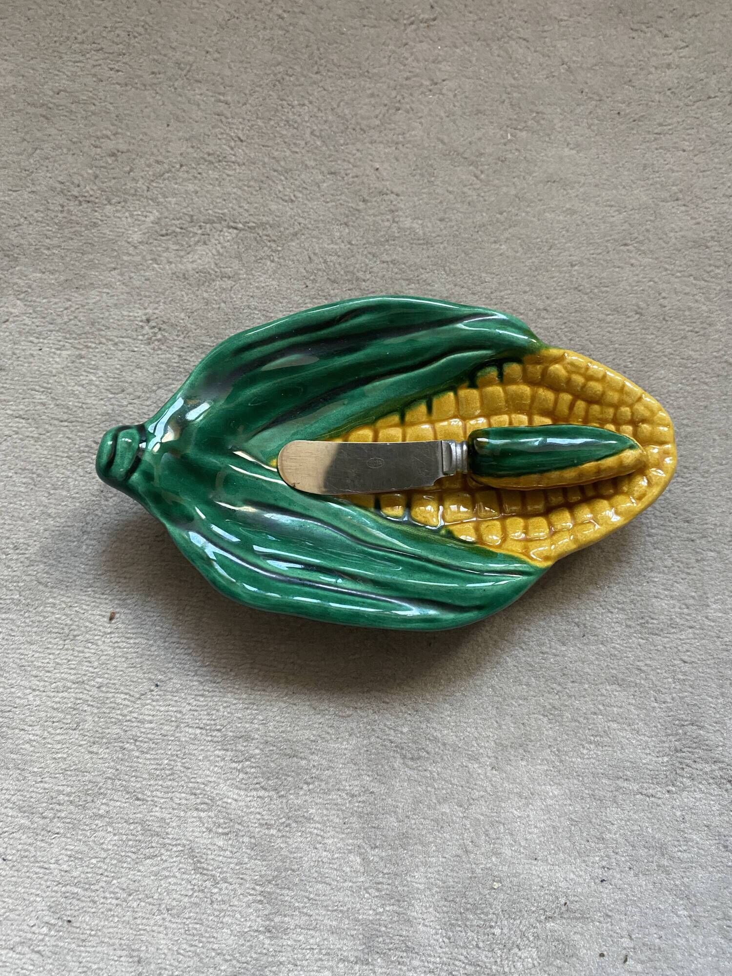 Butter dish with ceramic butter knife from vallauris