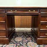 Classic English Desk with Green Leather