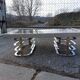 Vintage coffee table with chrome and gold base