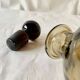Chromed metal pear - 1 carafe and 6 amber crystal glasses - liquor cellar