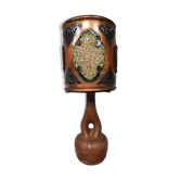 French vintage copper fractal resin table lamp Accolay 'Brutalist'