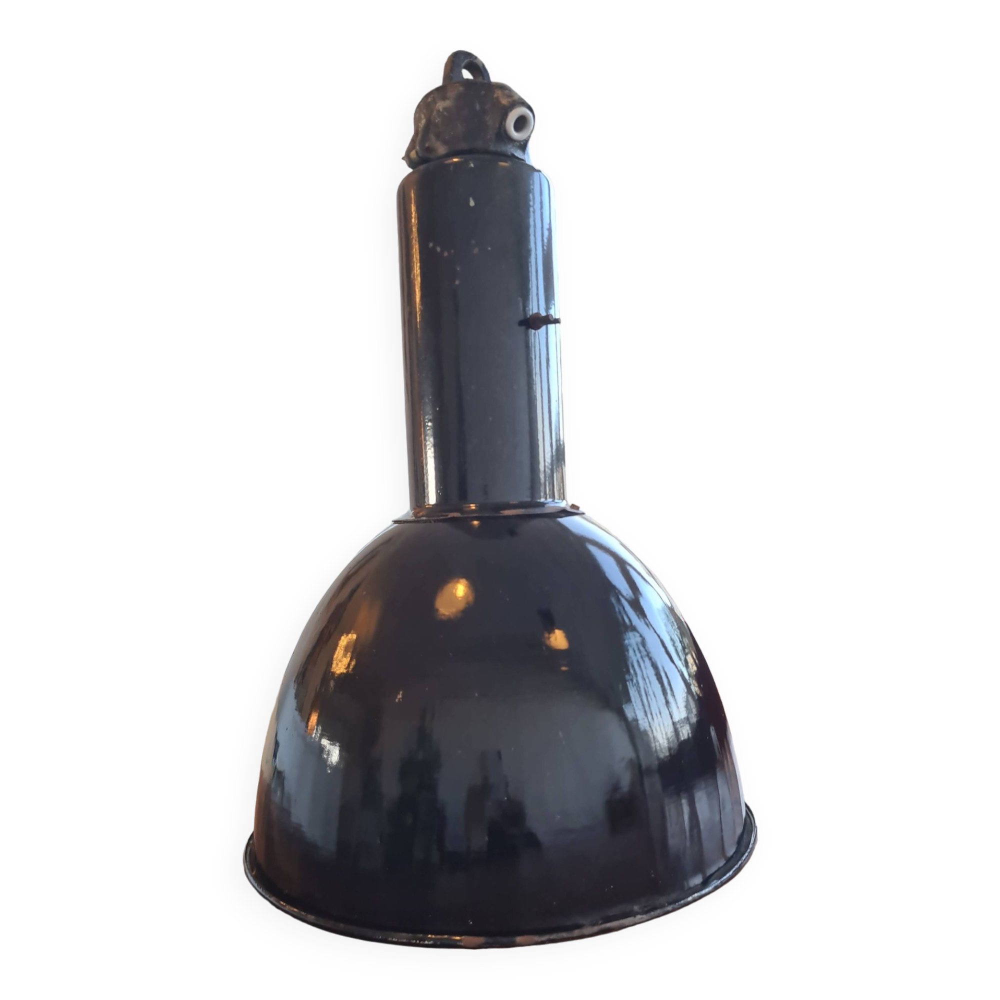 Czechoslovakian black industrial lamp from the 40s/50s called Bauhausde